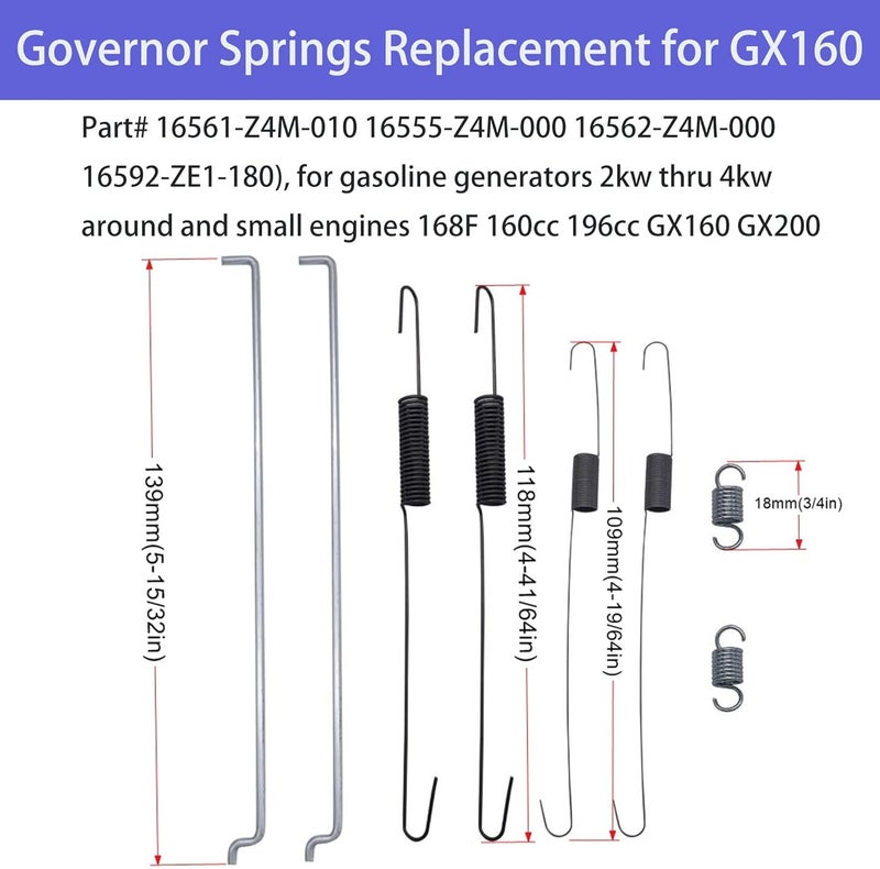 Strongthium Governor Throttle Return Springs Linkage Kit Speed Control Springs Throttle Rod Assortment for Honda GX GCV Briggs and Stratton Small Engines - Image 3